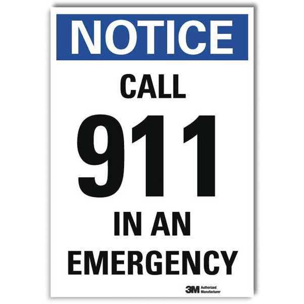 NoticeSign, ReflcSelfAdhVinyl, 10inWx14inH, U5-1084-RD_10X14
