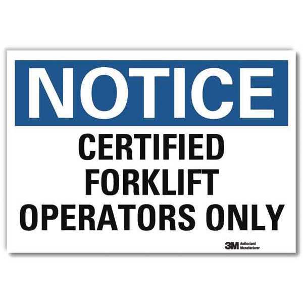 Notice Sign, 10 in H, 14 in W, Reflective Sheeting, Horizontal Rectangle, English, U5-1091-RD_14X10