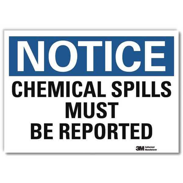 Notice Sign, 5 in H, 7 in W, Horizontal Rectangle, English, U5-1094-RD_7X5