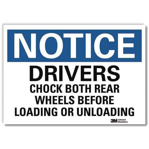 Notice Sign, 10 in H, 14 in W, Reflective Sheeting, Horizontal Rectangle, English, U5-1154-RD_14X10