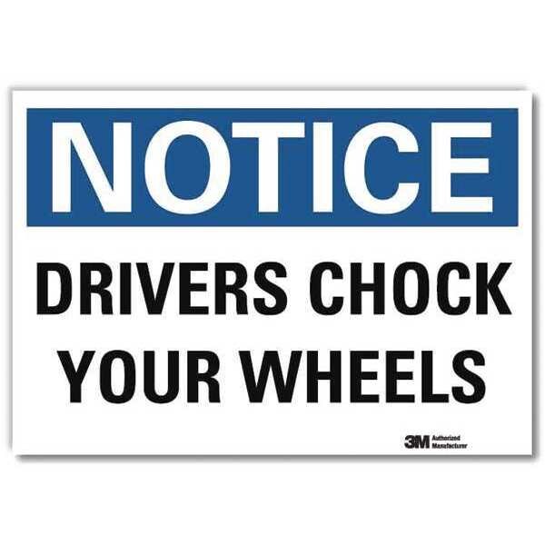 Notice Sign, 5 in H, 7 in W, Reflective Sheeting, Horizontal Rectangle, English, U5-1155-RD_7X5