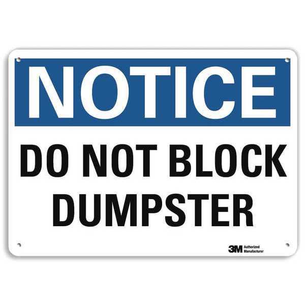 Notice Sign, 7 in H, 10 in W, Aluminum, Vertical Rectangle, English, U5-1124-RA_10X7