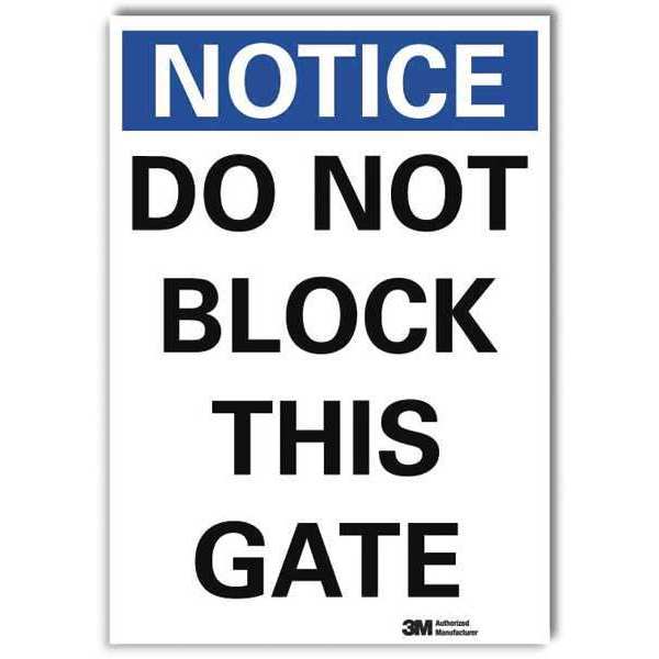 Notice Sign, 14 in H, 10 in W, Reflective Sheeting, Vertical Rectangle, English, U5-1126-RD_10X14