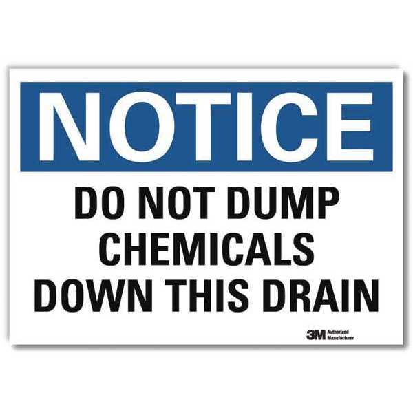 Notice Sign, 7 in H, 10 in W, Vertical Rectangle, English, U5-1129-RD_10X7