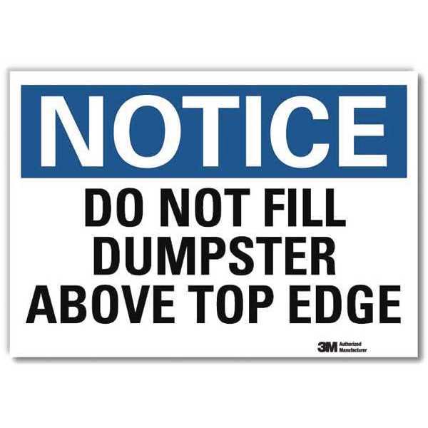 NoticeSign, ReflecSelfAdhVinyl, 10inWx7inH, U5-1136-RD_10X7