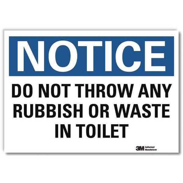 NoticeSign, ReflecSelfAdhVinyl, 10inWx7inH, U5-1147-RD_10X7