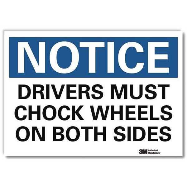 Notice Sign, 5 in H, 7 in W, Reflective Sheeting, Horizontal Rectangle, English, U5-1157-RD_7X5