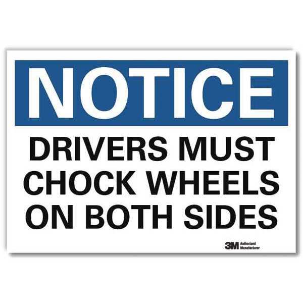 Notice Sign, 10 in H, 14 in W, Reflective Sheeting, Horizontal Rectangle, English, U5-1157-RD_14X10