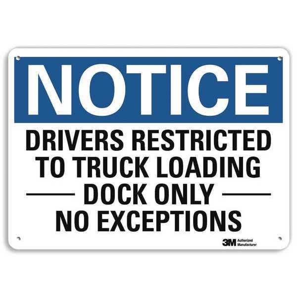 Notice Sign, 7 in H, 10 in W, Aluminum, Vertical Rectangle, English, U5-1159-RA_10X7