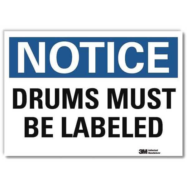 Notice Sign, 5 in H, 7 in W, Horizontal Rectangle, English, U5-1160-RD_7X5