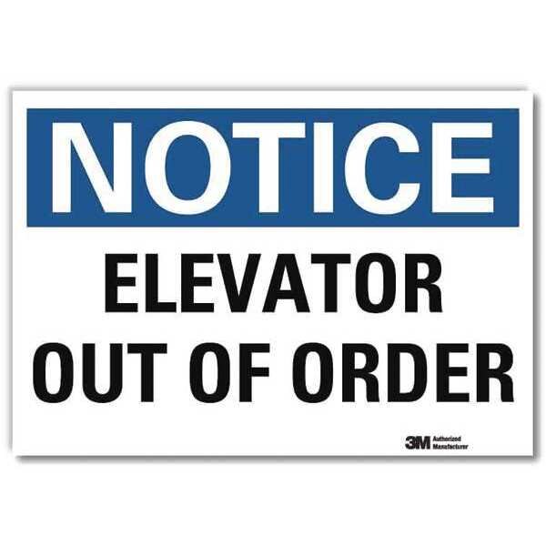Notice Sign, 5 in H, 7 in W, Reflective Sheeting, Horizontal Rectangle, English, U5-1173-RD_7X5