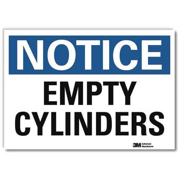 Notice Sign, 5 in H, 7 in W, Horizontal Rectangle, English, U5-1196-RD_7X5