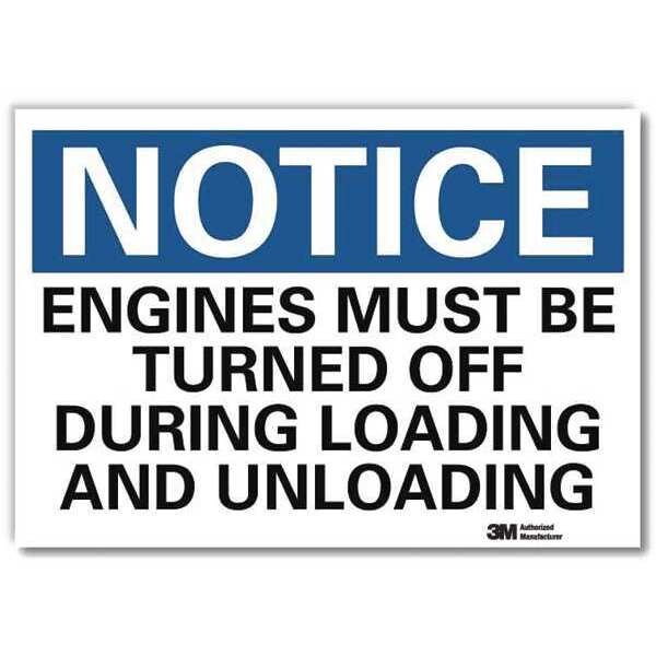 Notice Sign, 5 in H, 7 in W, Reflective Sheeting, Horizontal Rectangle, English, U5-1198-RD_7X5