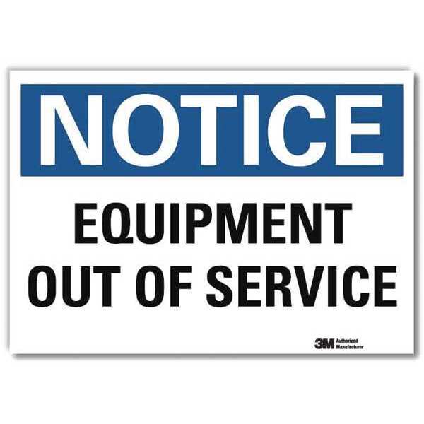 Notice Sign, 5 in Height, 7 in Width, Reflective Sheeting, Horizontal Rectangle, English