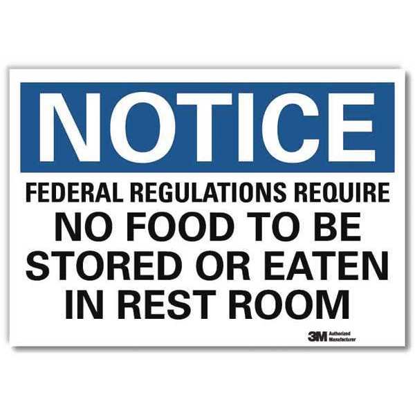 NoticeSign, ReflectSelfAdhVinyl, 7inWx5inH, U5-1218-RD_7X5