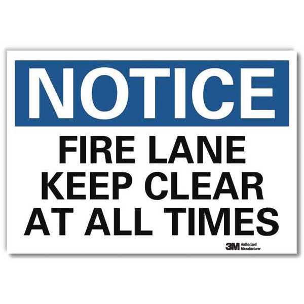 Notice Sign, 5 in H, 7 in W, Aluminum, Horizontal Rectangle, English, U5-1222-RD_7X5