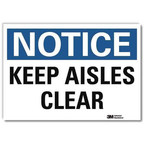 Notice Sign, 10 in H, 14 in W, Reflective Sheeting, Horizontal Rectangle, English, U5-1278-RD_14X10
