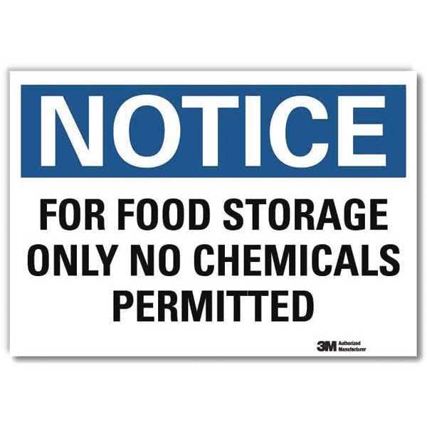 Notice Sign, 5 in H, 7 in W, Horizontal Rectangle, English, U5-1235-RD_7X5