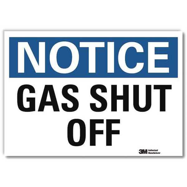 Notice Sign, 5 in H, 7 in W, Horizontal Rectangle, English, U5-1240-RD_7X5