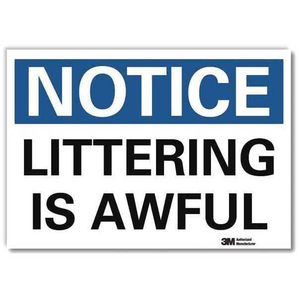 NoticeSign, ReflcSelfAdhVinyl, 14inWx10inH, U5-1308-RD_14X10