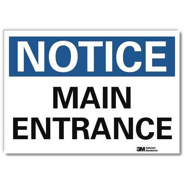 Notice Sign, 10\u0022 x 14\u0022, Vinyl, 10 in H, 14 in W, Reflective Sheeting, U5-1313-RD_14X10