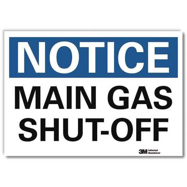 Notice Sign, 10 in H, 14 in W, Horizontal Rectangle, English, U5-1315-RD_14X10