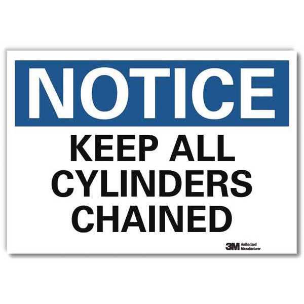 Notice Sign, 5 in H, 7 in W, Horizontal Rectangle, English, U5-1280-RD_7X5