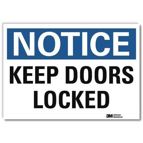 Notice Sign, 5 in H, 7 in W, Reflective Sheeting, Horizontal Rectangle, English, U5-1290-RD_7X5