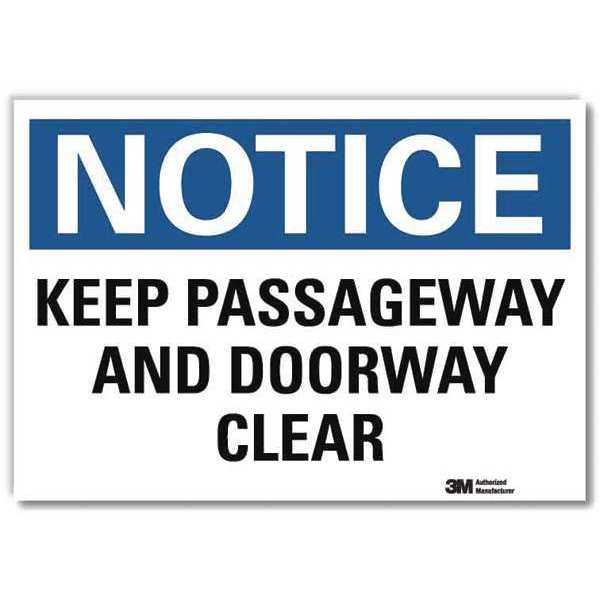 Notice Sign, 10 in H, 14 in W, Reflective Sheeting, Horizontal Rectangle, English, U5-1292-RD_14X10