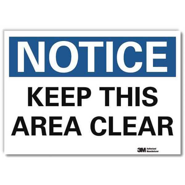 Notice Sign, 5 in H, 7 in W, Reflective Sheeting, Horizontal Rectangle, English, U5-1294-RD_7X5