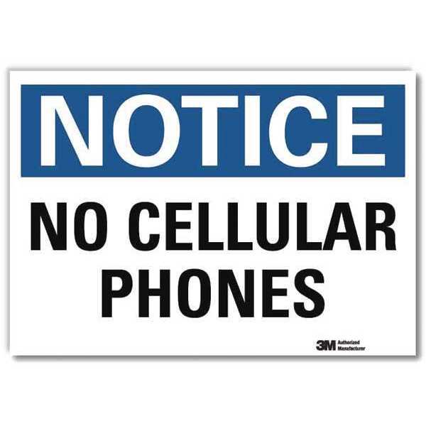 NoticeSign, ReflectSelfAdhVinyl, 7inWx5inH, U5-1355-RD_7X5