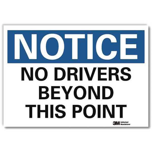 Notice Sign, 5 in H, 7 in W, Aluminum, Horizontal Rectangle, English, U5-1361-RD_7X5