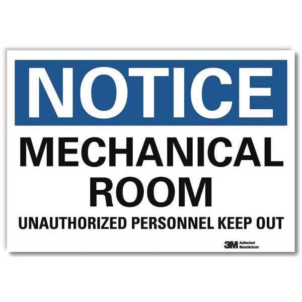 Notice Sign, 10 in H, 14 in W, Reflective Sheeting, Horizontal Rectangle, English, U5-1322-RD_14X10