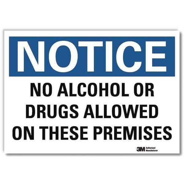 Notice Sign, 5 in H, 7 in W, Reflective Sheeting, Horizontal Rectangle, English, U5-1337-RD_7X5