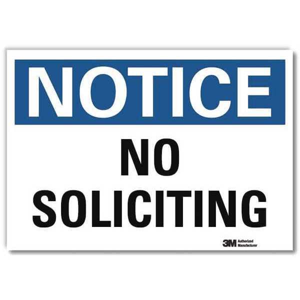 Notice Sign, 5 in H, 7 in W, Reflective Sheeting, Horizontal Rectangle, English, U5-1413-RD_7X5