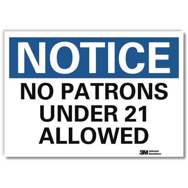 Notice Sign, 10 in H, 14 in W, Reflective Sheeting, Horizontal Rectangle, English, U5-1393-RD_14X10