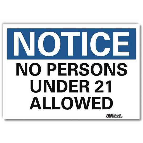 Notice Sign, 10 in H, 14 in W, Reflective Sheeting, Horizontal Rectangle, English, U5-1394-RD_14X10