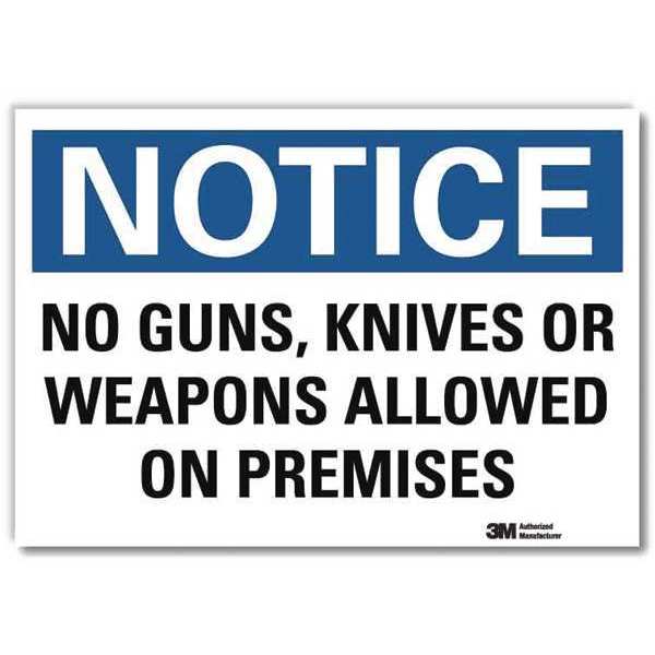 Notice Sign, 10 in H, 14 in W, Reflective Sheeting, Horizontal Rectangle, English, U5-1381-RD_14X10