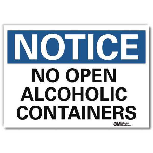 Notice Sign, 5 in H, 7 in W, Reflective Sheeting, Horizontal Rectangle, English, U5-1387-RD_7X5