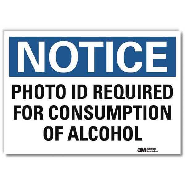 Notice Sign, 10 in H, 14 in W, Reflective Sheeting, Horizontal Rectangle, English, U5-1446-RD_14X10