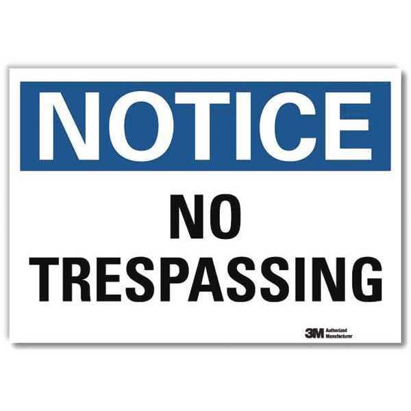 Notice Sign, 10 in H, 14 in W, Reflective Sheeting, Horizontal Rectangle, English, U5-1419-RD_14X10