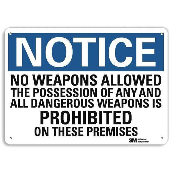 Notice Sign, 7 in H, 10 in W, Aluminum, Vertical Rectangle, English, U5-1423-RA_10X7
