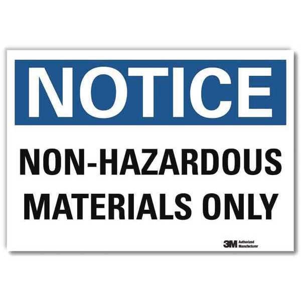 Notice Sign, 10 in H, 14 in W, Horizontal Rectangle, English, U5-1424-RD_14X10