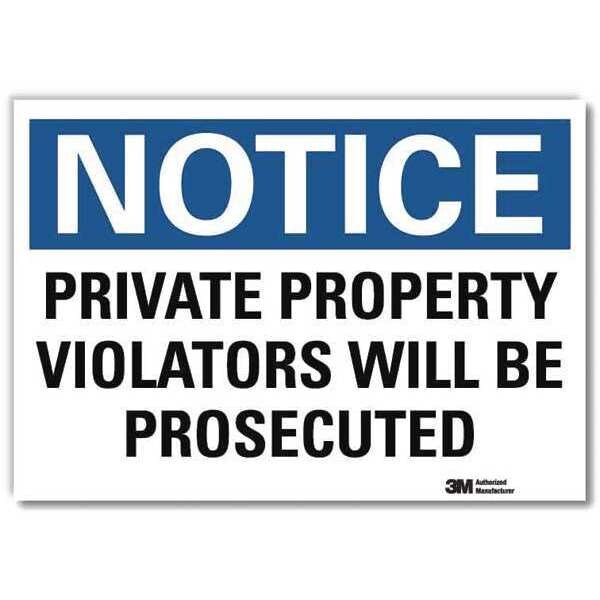 Notice Sign, 10 in H, 14 in W, Reflective Sheeting, Horizontal Rectangle, English, U5-1470-RD_14X10