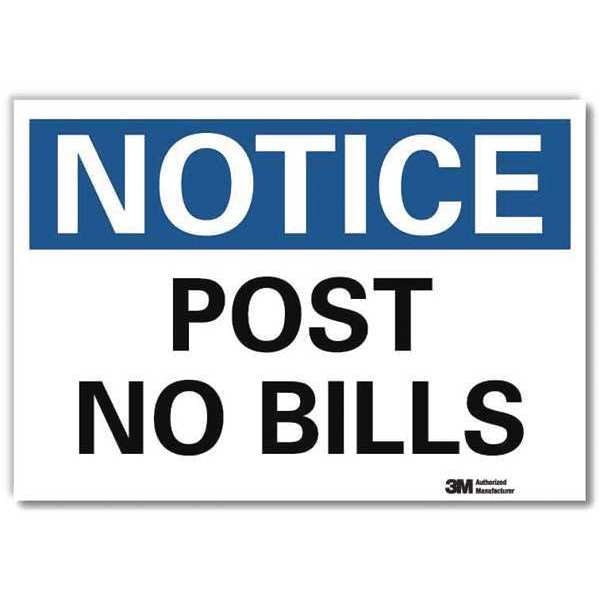 Notice Sign, 5 in H, 7 in W, Reflective Sheeting, Horizontal Rectangle, English, U5-1465-RD_7X5