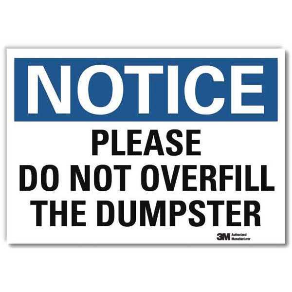 NoticeSign, ReflcSelfAdhVinyl, 14inWx10inH, U5-1448-RD_14X10