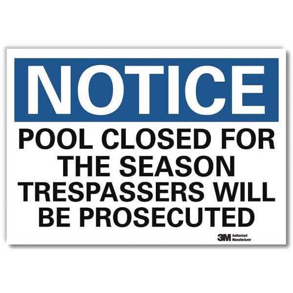 NoticeSign, ReflcSelfAdhVinyl, 14inWx10inH, U5-1459-RD_14X10