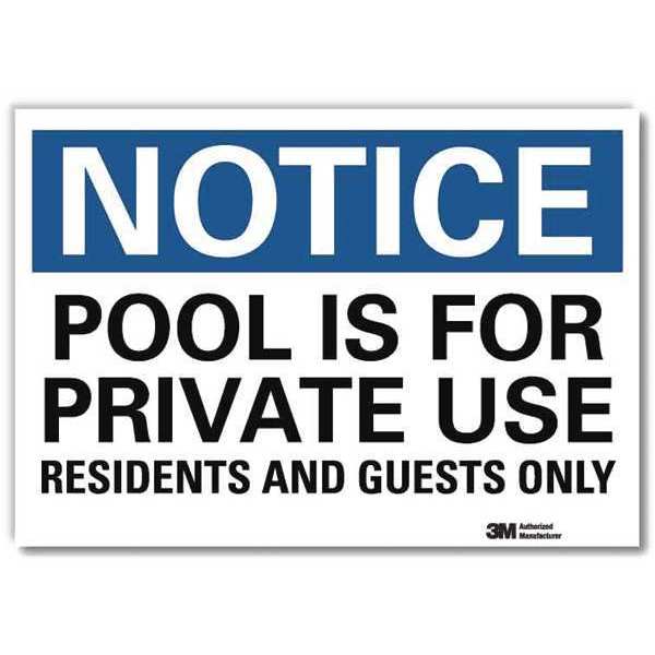 NoticeSign, ReflcSelfAdhVinyl, 14inWx10inH, U5-1461-RD_14X10