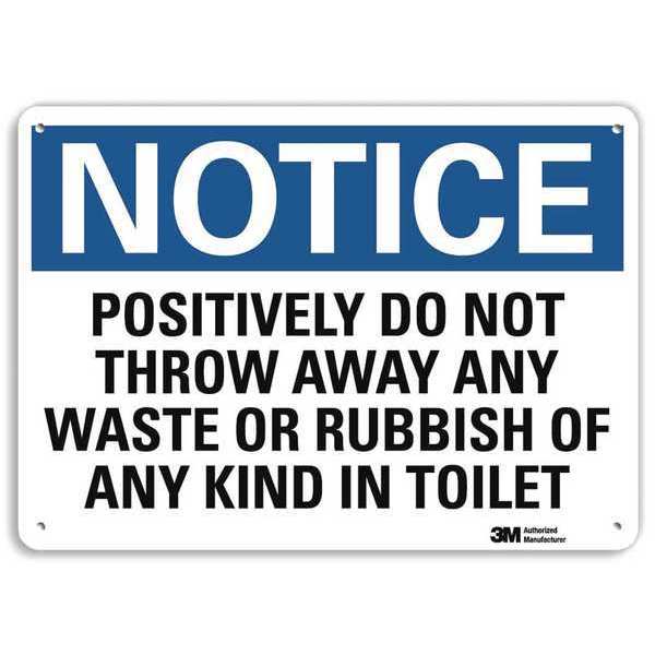 Notice Sign, RecycldReflecAlum, 10inWx7inH, U5-1464-RA_10X7
