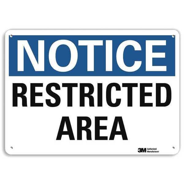 Notice Sign, 7 in H, 10 in W, Aluminum, Vertical Rectangle, English, U5-1484-RA_10X7